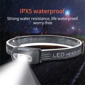 XPG Sensor Headlamp Built-in Battery USB Rechargeable Outdoor Waterproof Led Camping Headlamp - b3 induction headlights Black