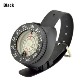 50m/164.04ft Waterproof Diving Compass; Professional Compass Wrist Outdoor Sports Survival Emergency - Black