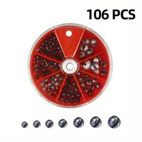 Fishing Weights Sinkers - Red - 106pcs