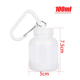 Mini Portable Protein Powder Bottles with Keychain Health Funnel Medicine Bottle Small Water Cup Outdoor Sport Storage - 100ml-02