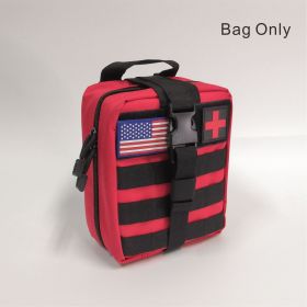 MOLLE Tactical First Aid Bag - Detachable Medical Kit with Emergency Supplies for EMT, Survival, and Tactical Gear - Red