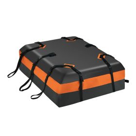 Car Outdoor Traveling Storage Rooftop Cargo Carrier Box - Black & Orange - Rooftop Cargo Box