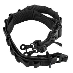 Tactical Shotgun Sling 2 Point Gun Sling Adjustable Shoulder Strap Rifle Shotgun Belts with 15-Shell Holders - Black