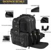 Tactical Range Backpack Bag, VOTAGOO Range Activity Bag For Handgun And Ammo, 3 Pistol Carrying Case For Hunting Shooting - Black