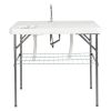 Barbed Wire Foldable Outdoor Fish Table - White