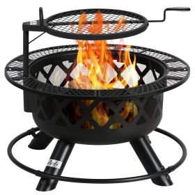 Wood Burning Fire Pit - Black