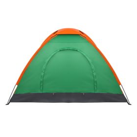 2-Person Waterproof Camping Dome Tent for Outdoor Hiking Survival Orange & Green - as picture