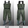 BELLE DURA Fishing Waders Chest Waterproof Light Weight Nylon Bootfoot Waders for Men Women with Boots - Army Green - Men 13 / Women 15