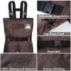 UPGRADE Fishing Waders for Men&Women with Boots Waterproof;  Nylon Chest Wader with PVC Boots & Hanger Brown - Brown - Men 12/Women 14