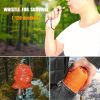 1pc Coldproof Warm Portable Single Sleeping Bag; With Drawstring Pocket And Whistle For Outdoor Travel Camping First Aid - Orange