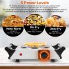 1000W Electric Single Burner Portable Coil Heating Hot Plate Stove Countertop RV Hotplate with 5 Temperature Adjustments Portable Handles - Single - S