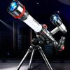 HD Astronomical Telescope Children Students Toys Gift Stargazing Monocular Teaching Aids for Science Experiment Simulate/Camping - Red