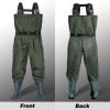 BELLE DURA Fishing Waders Chest Waterproof Light Weight Nylon Bootfoot Waders for Men Women with Boots - Army Green - Men 11 / Women 13