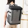 Double Shoulder Thermal Insulation Backpack for Outdoor Picnic  - Gray - Picnic Backpack