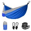 Camping Hammock Double & Single Portable Hammock With 2 Tree Straps And 2 Carabiners; Lightweight Nylon Parachute Hammocks Camping Accessories Gear -