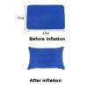 Portable Fold Inflatable Air Pillow Outdoor Travel Sleeping Camping PVC Neck Stretcher Backrest Plane Comfortable Pillow - G911F-light blue - 43X27cm