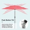 Portable Patio Umbrella Outdoor Market Tilt Umbrella with Easy Tilt Adjustment - KM3844