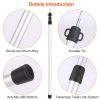 2Pcs Telescoping Tarp Poles Portable Aluminum Awning Poles 3ft to 7.5ft Adjustable Telescopic Tarp Tent Rods - Black