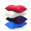 Portable Fold Inflatable Air Pillow Outdoor Travel Sleeping Camping PVC Neck Stretcher Backrest Plane Comfortable Pillow - G911F-light blue - 43X27cm