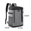 Double Shoulder Thermal Insulation Backpack for Outdoor Picnic  - Gray - Picnic Backpack