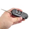 1pc Portable Tungsten Ceramic Carbide Knife; Whetstone Sharpener; For Fish Hook; Pocket Tool For Outdoor Camping Hiking; Fishing - Black