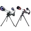 HD Astronomical Telescope Children Students Toys Gift Stargazing Monocular Teaching Aids for Science Experiment Simulate/Camping - Silver