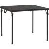 5 Piece Resin Card Folding Table and Four Folding Chairs Set, Black - Black