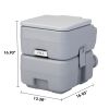 Portable Push-rod Toilet, 20L/5.3 Gallons Detachable Tank for Camping, Boating, Hiking and Traveling, Cold Gray - cold gray