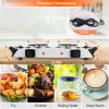 2000W Electric Dual Burner Portable Coil Heating Hot Plate Stove Countertop RV Hotplate with 5 Temperature Adjustments Portable Handles - Double - Sil