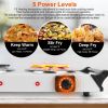 2000W Electric Dual Burner Portable Coil Heating Hot Plate Stove Countertop RV Hotplate with 5 Temperature Adjustments Portable Handles - Double - Sil