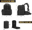 Tactical Range Backpack Bag, VOTAGOO Range Activity Bag For Handgun And Ammo, 3 Pistol Carrying Case For Hunting Shooting - Black