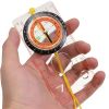 Portable Compass With Ruler Scale For Scout Hiking Camping Boating; Orienteering Map; Professional Magnifying Compass - Orange