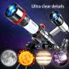 HD Astronomical Telescope Children Students Toys Gift Stargazing Monocular Teaching Aids for Science Experiment Simulate/Camping - Silver