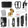 Outdoor Emergency Camping Hiking Survival Gear Tools Kit  - Black - Survival Kit