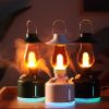 1pc Wireless Air Humidifier Camping Table Lamp Aromatherapy Diffuser With LED Night Light USB Chargeable Retro Kerosene Lamp Mist Maker For Home - Whi