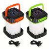 Portable USB Rechargeable Foldable/Retractable Solar Camping Lamp; Multi-Functional LED Light For Hiking; Fishing; Hunting - Orange