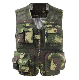 Multi-pocket Men's Professional Photography Vest (Option: Green Electronics-4XL)