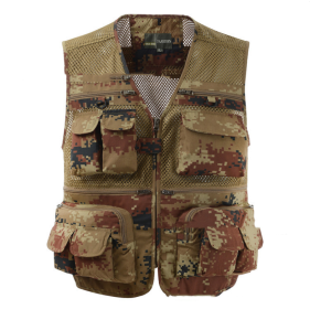 Multi-pocket Men's Professional Photography Vest (Option: Yellow-3XL)