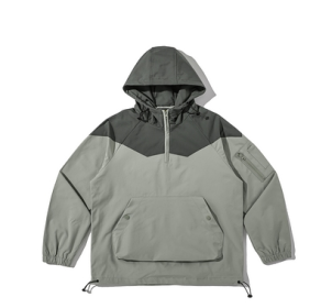 Color Matching Tooling Hooded Pullover Jacket For Men And Women (Option: Gray green-2XL)