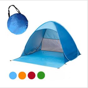 Tent Free To Build Camping Beach Sunscreen Tent Quick Outdoor Camping Tent (Color: Blue)