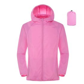 Summer Outdoor Sun Protection Clothing Women's Lightweight Waterproof Windbreaker (Option: Pink-S)