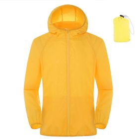 Summer Outdoor Sun Protection Clothing Women's Lightweight Waterproof Windbreaker (Option: Yellow-S)