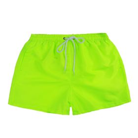 Men's Beach Quick Dry Three Points Casual Loose Surf Pants (Option: Fluorescent green-M)