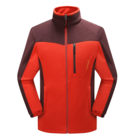 Cross-border Sources Of New Polar Fleece Warm Fleece Couple Cardigan Contrast (Option: Big red man-L)