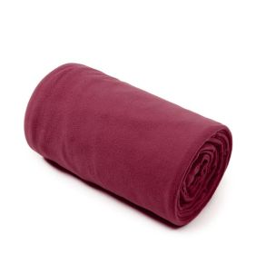 Portable Ultra-light Polar Fleece Sleeping Bag Outdoor Camping (Color: Wine Red)