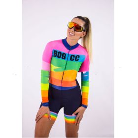 Cycling Suit One Piece Women's Cycling Racing (Option: Orange-S)