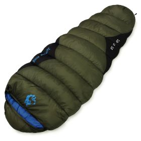 Outdoor Fishing Autumn And Winter Camping Cotton Sleeping Bags (Option: 1500g Army Green-230x80x50cm)