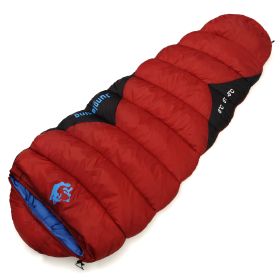 Outdoor Fishing Autumn And Winter Camping Cotton Sleeping Bags (Option: 1500g Red-230x80x50cm)