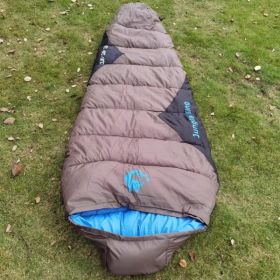 Outdoor Fishing Autumn And Winter Camping Cotton Sleeping Bags (Option: 2500G Brown-230x80x50cm)