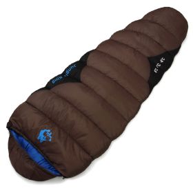 Outdoor Fishing Autumn And Winter Camping Cotton Sleeping Bags (Option: 1500G Brown-230x80x50cm)